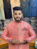 ( Code: 1991 )- কাতান ফেব্রিকের পাঞ্জাবি ও কোটি কম্বো সেট - Image 2