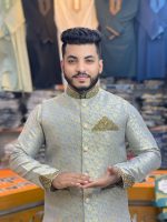 ( Code: 1993 )- কাতান ফেব্রিকের পাঞ্জাবি ও কোটি কম্বো সেট - Image 2