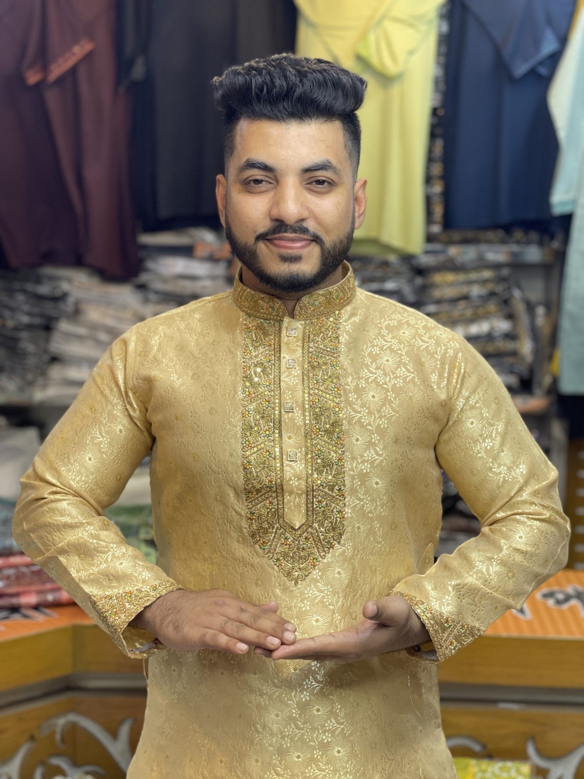 কাতান সিকোয়েন্স এমব্রয়ডারি পাঞ্জাবি [ Code-305 ] - Image 1