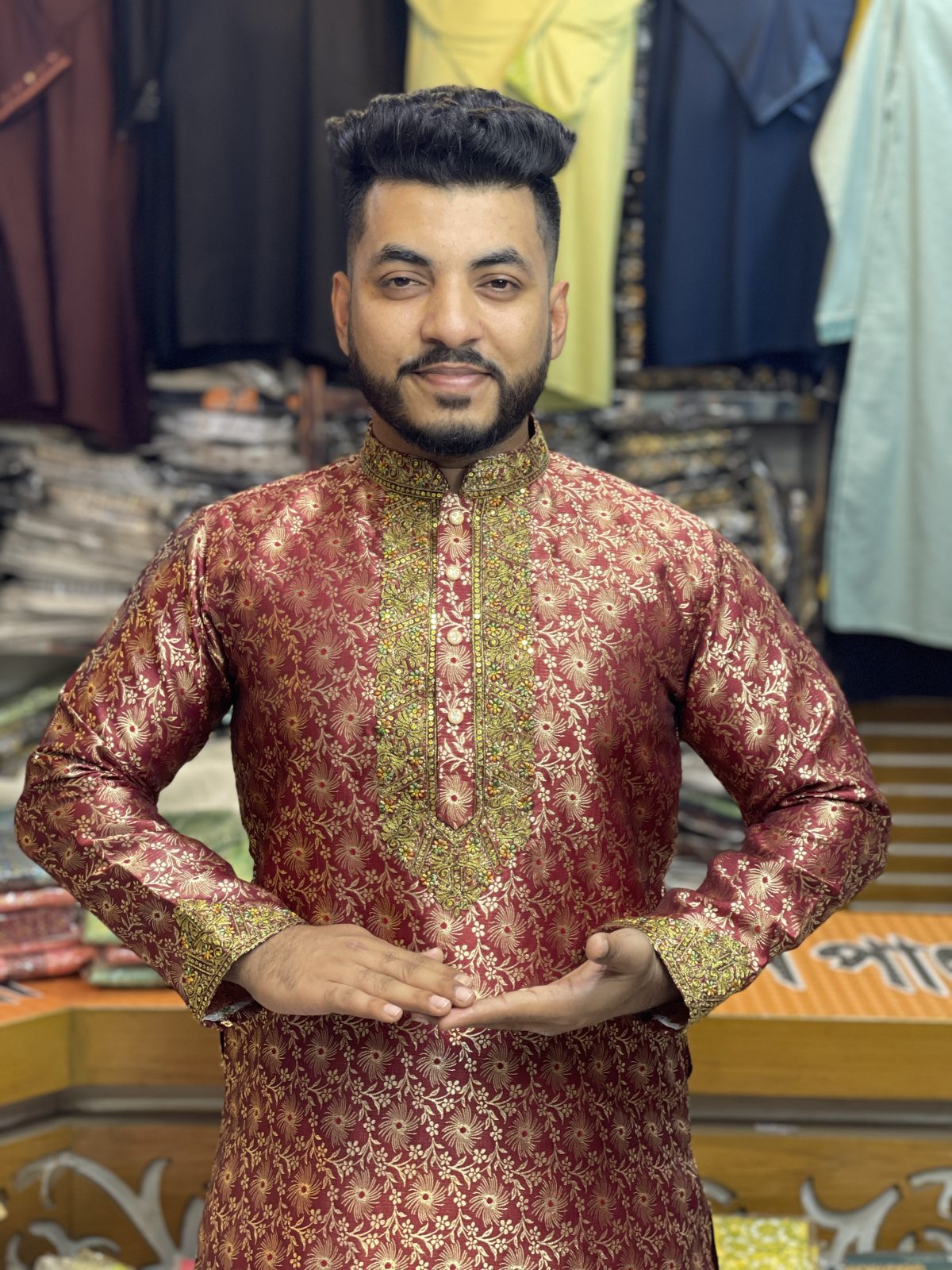 কাতান সিকোয়েন্স এমব্রয়ডারি পাঞ্জাবি [ Code-307 ] - Image 1