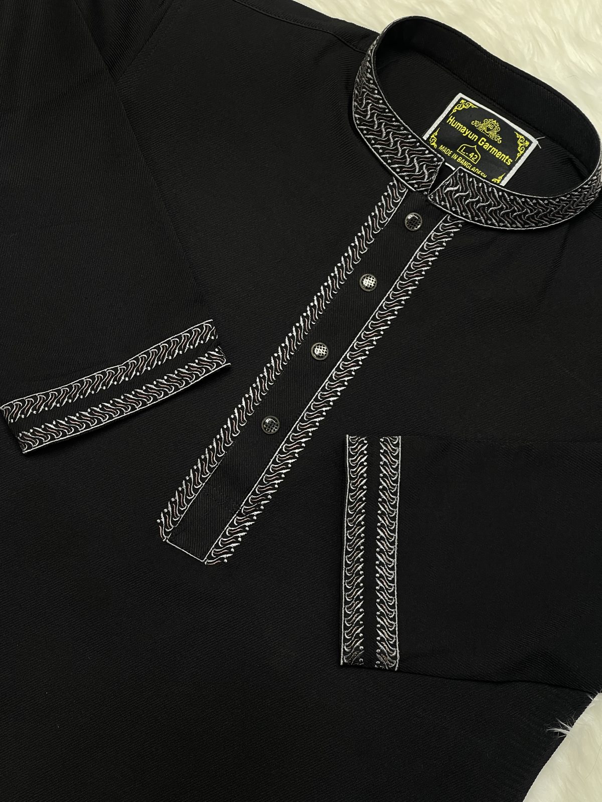 চায়না চেলি কটন মিনিমালিস্ট এমব্রয়ডারি পাঞ্জাবি - Image 2