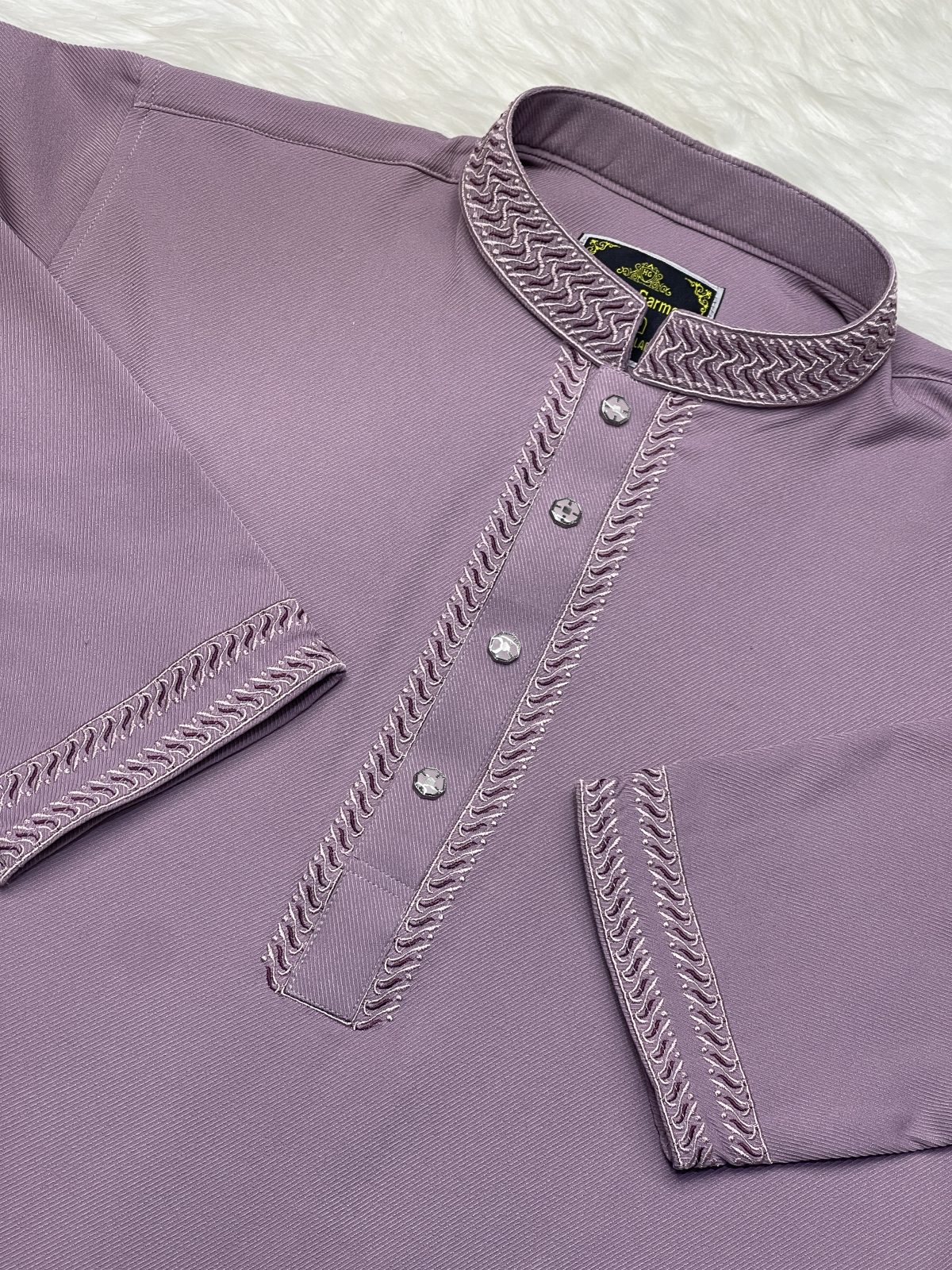 চায়না চেলি কটন মিনিমালিস্ট এমব্রয়ডারি পাঞ্জাবি - Image 2