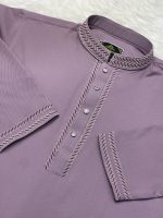 চায়না চেলি কটন মিনিমালিস্ট এমব্রয়ডারি পাঞ্জাবি - Image 2