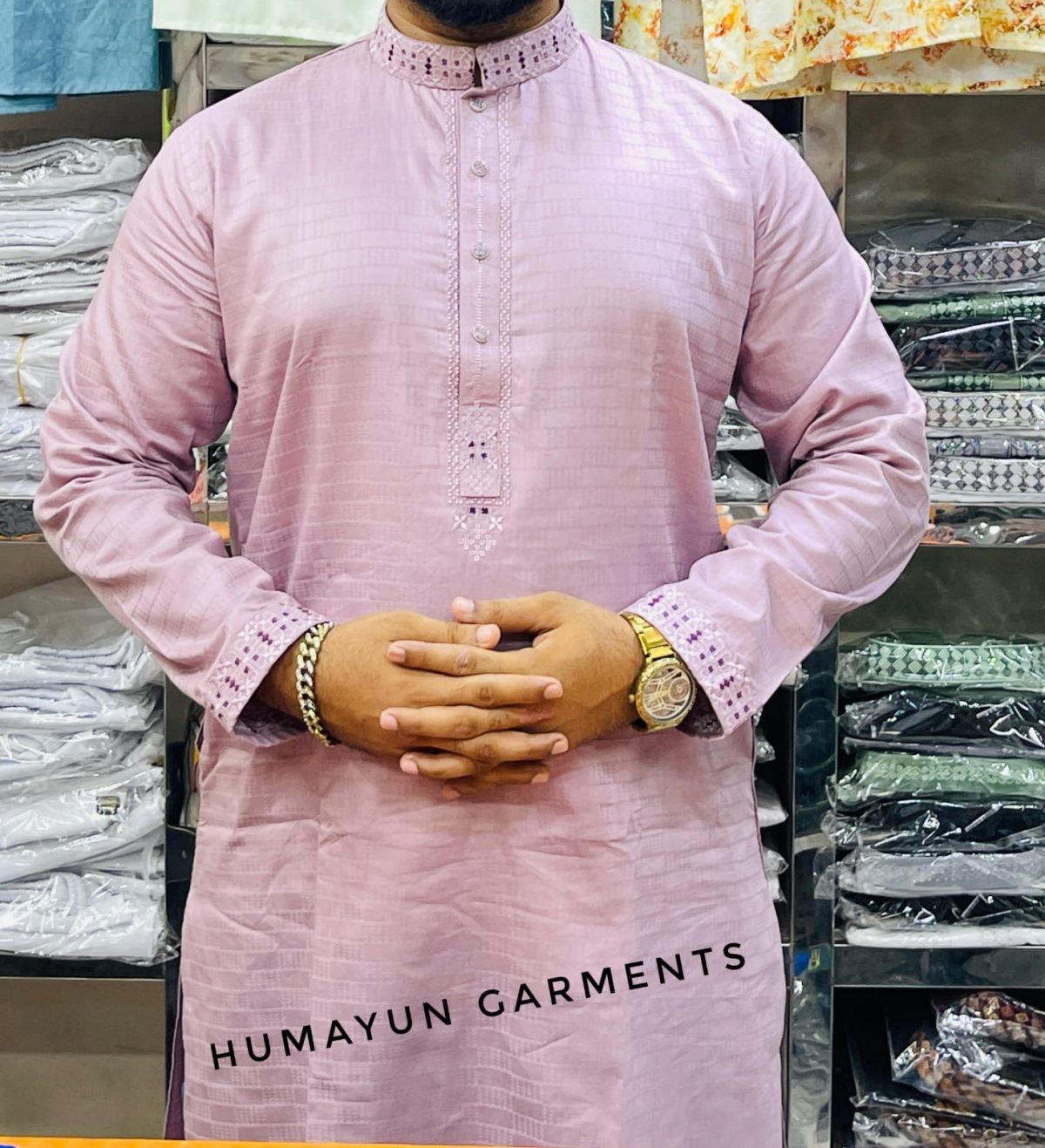 প্রিমিয়াম ইম্পোর্টেড কটন মাল্টি-সিকোয়েন্স এমব্রয়ডারি পাঞ্জাবি [ Code: Vip-1 ] - Image 1