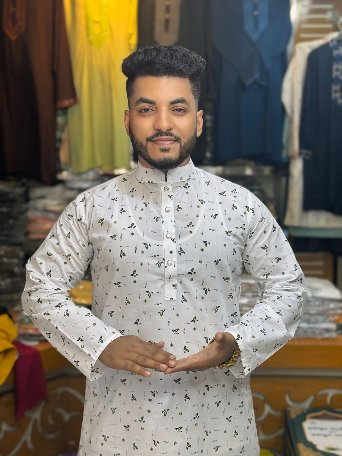 প্রিমিয়াম কটন ডিজিটাল প্রিন্ট পাঞ্জাবি [ Code: 201 ] - Image 1