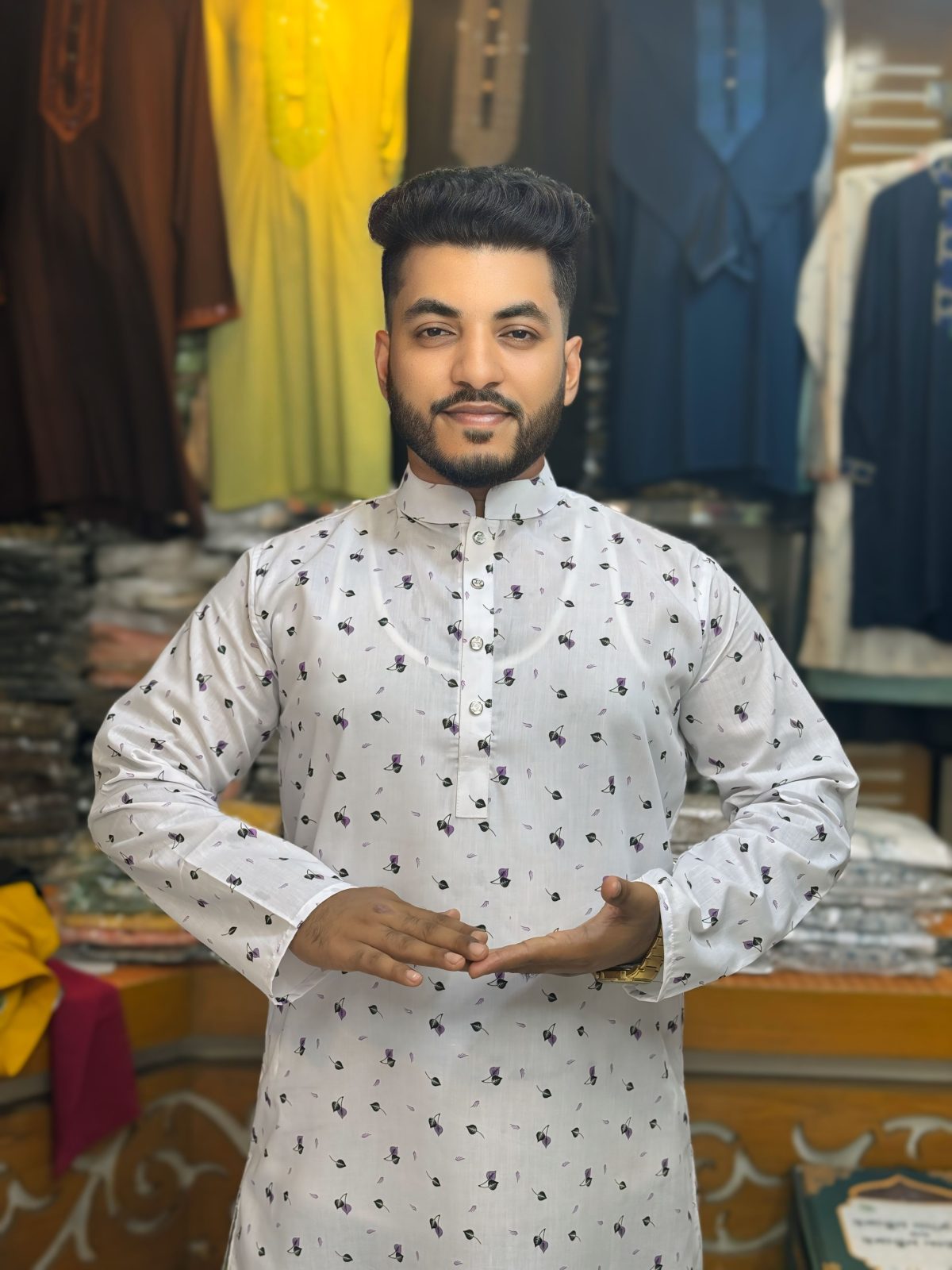 প্রিমিয়াম কটন ডিজিটাল প্রিন্ট পাঞ্জাবি [ Code: 205 ] - Image 1