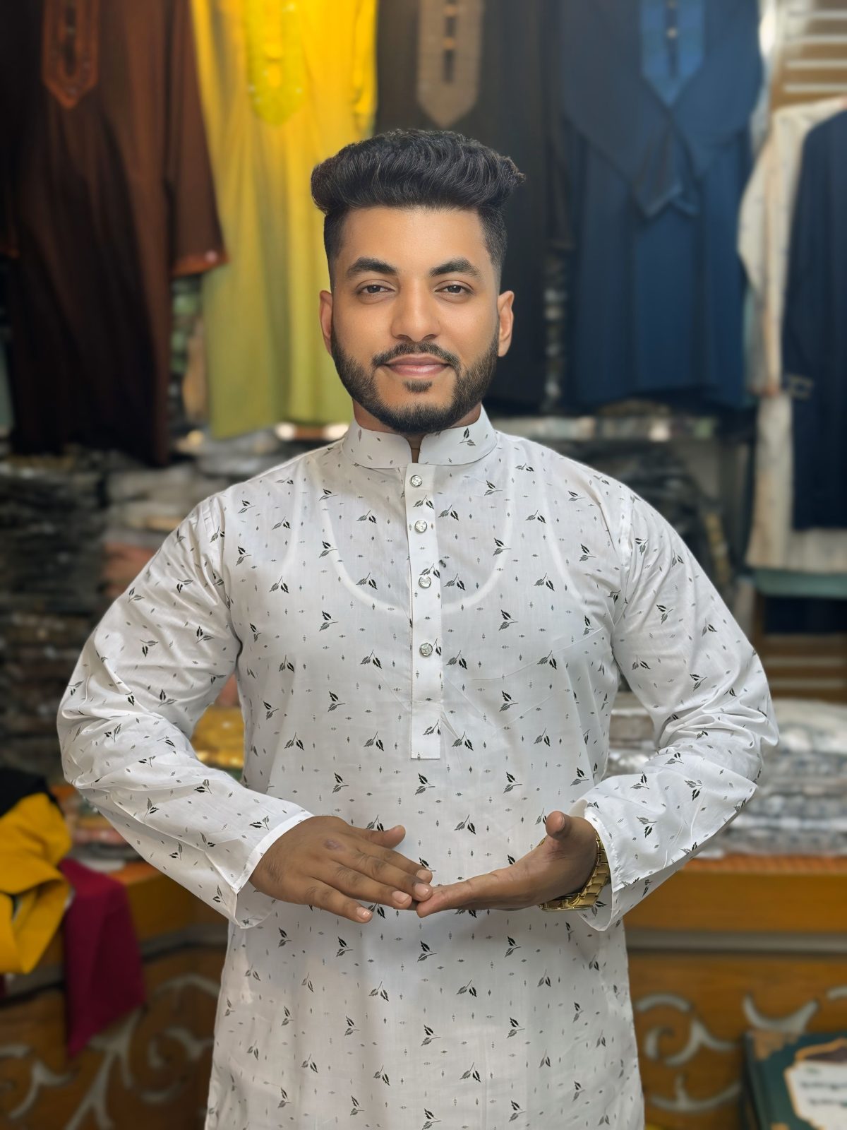 প্রিমিয়াম কটন ডিজিটাল প্রিন্ট পাঞ্জাবি [ Code: 206 ] - Image 1