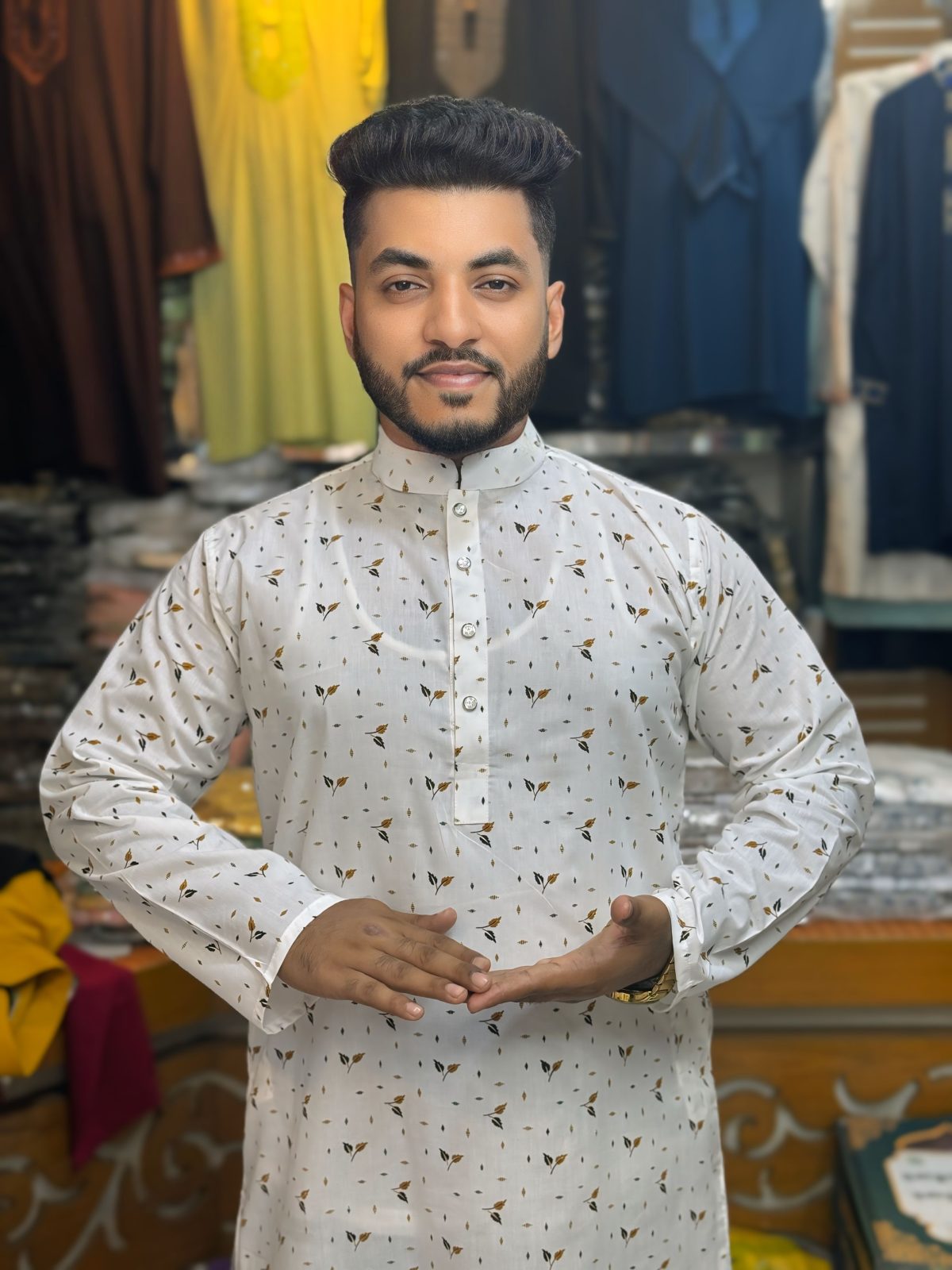 প্রিমিয়াম কটন ডিজিটাল প্রিন্ট পাঞ্জাবি [ Code: 208 ] - Image 1