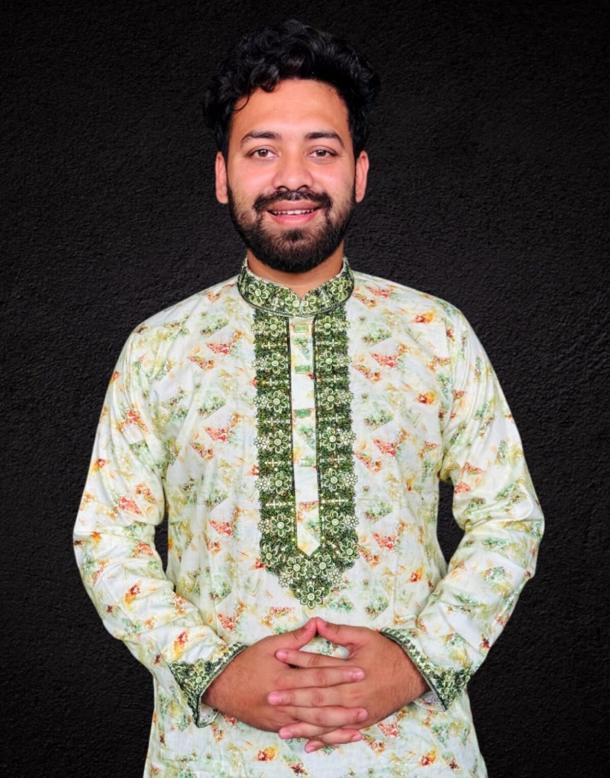 প্রিমিয়াম কটন সিকোয়েন্স এমব্রয়ডারি পাঞ্জাবি[ Code: 211 ] - Image 1