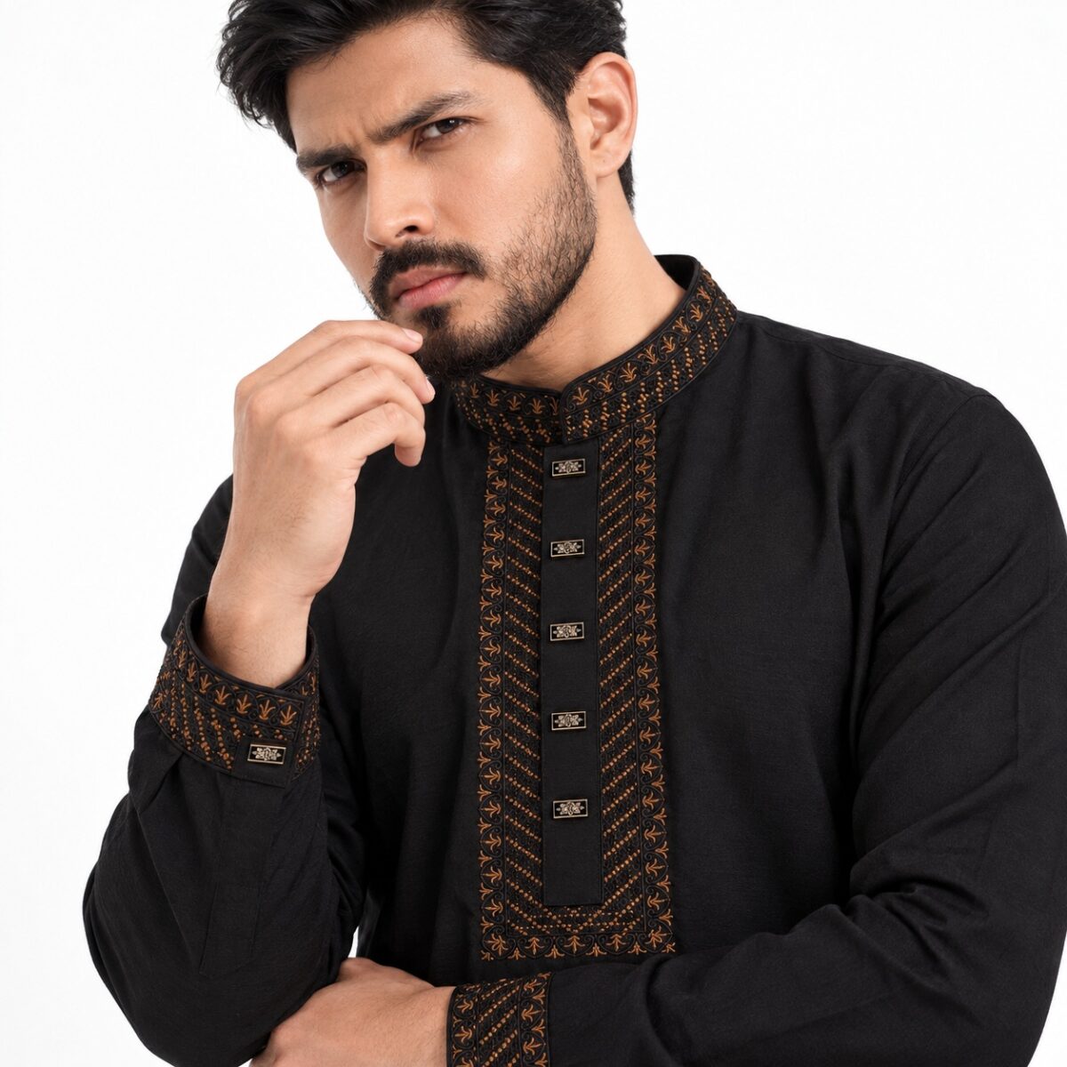 Premium Embroidery Work Sequence Panjabi [ Code: 135 ] - Image 1