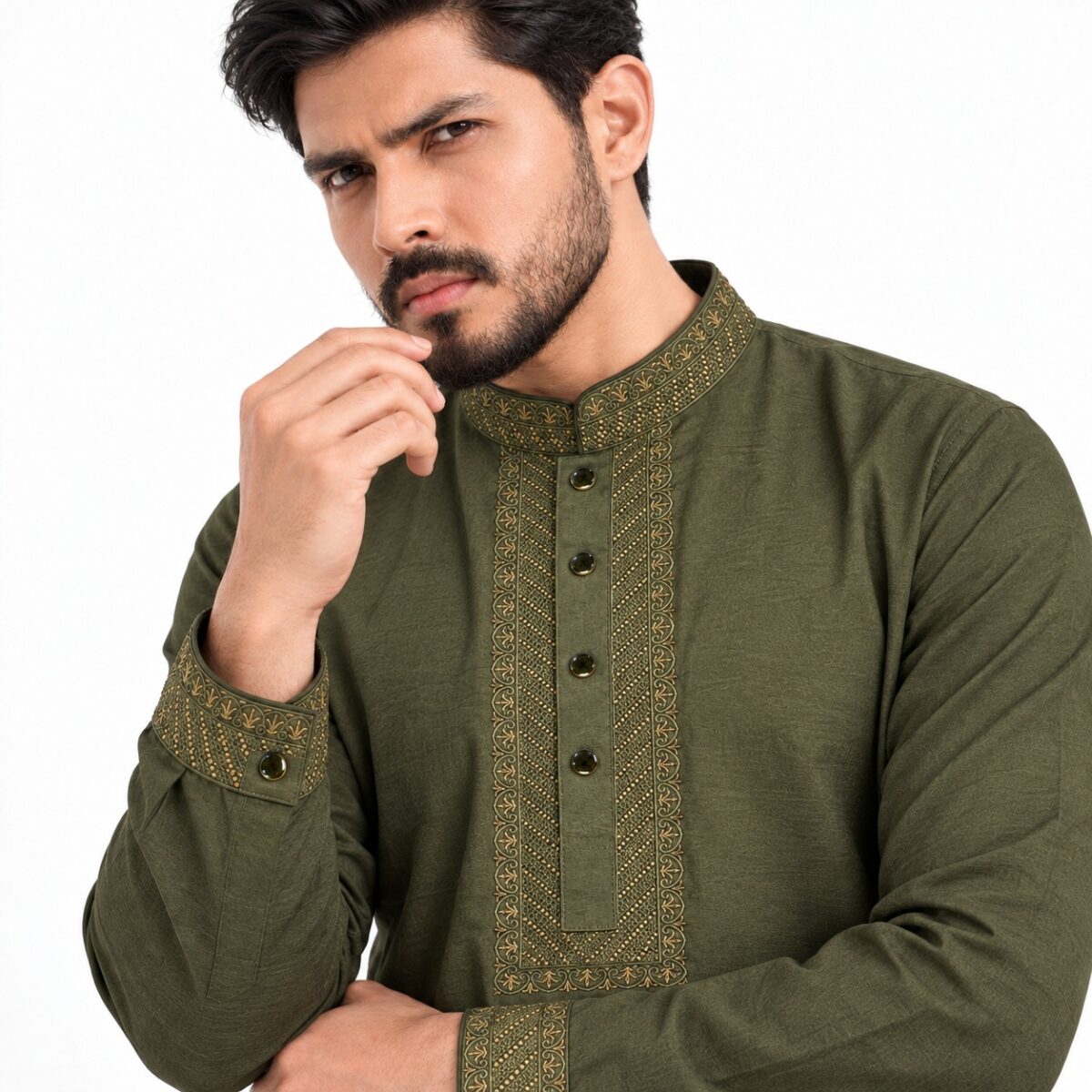 Premium Embroidery Work Sequence Panjabi [ Code: 136 ] - Image 1